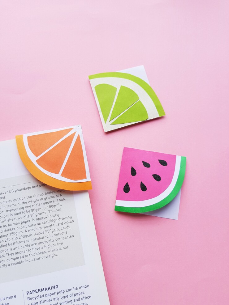 Fruit Slice Corner Bookmarks - Frugal Mom Eh!